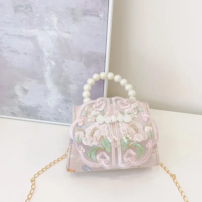 Cute Guofeng Pearl Chain Crossbody Bags for Girls - Image 7
