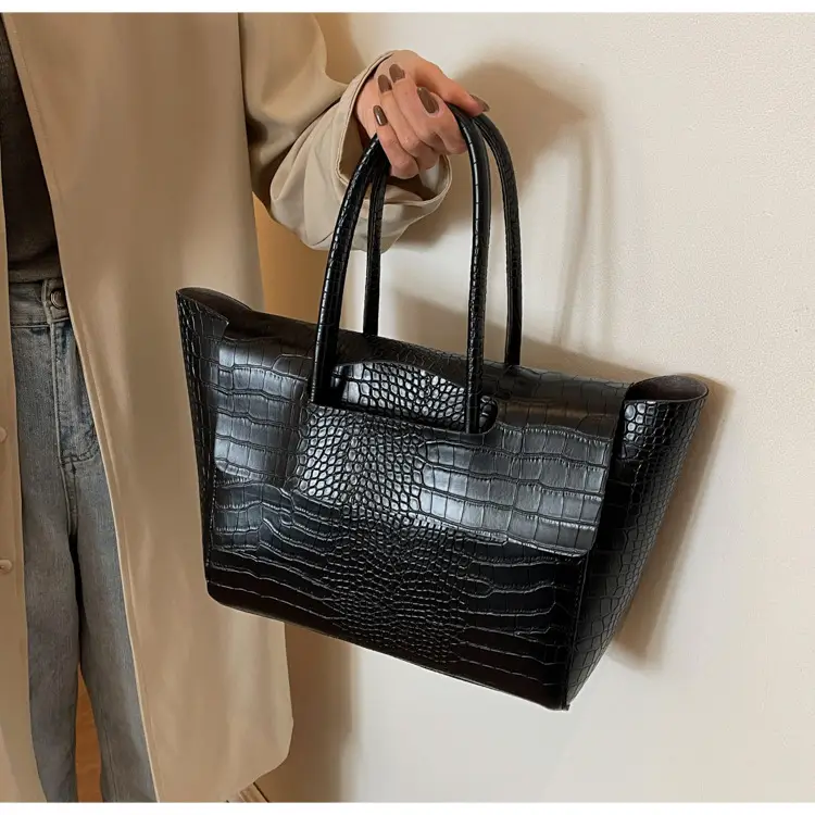 Women Croc Tote Bag Black Large Capacity — feature 15