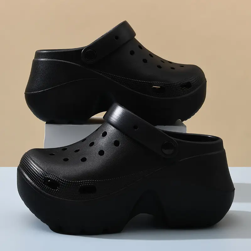 Croc Shoes Women's Summer Outer Wear Breathable Thick-Soled Slippers Beach Slippers Eva Non-Stinky Feet Wear-Resistant Toe-Toe Slippers - Image 5