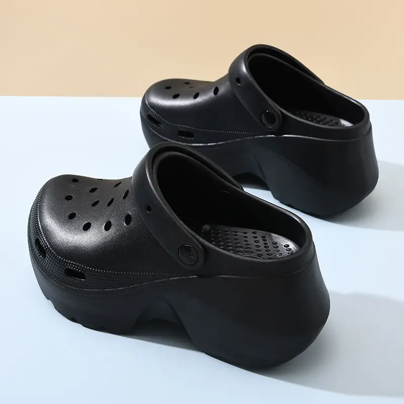 Croc Shoes Women's Summer Outer Wear Breathable Thick-Soled Slippers Beach Slippers Eva Non-Stinky Feet Wear-Resistant Toe-Toe Slippers - Image 7