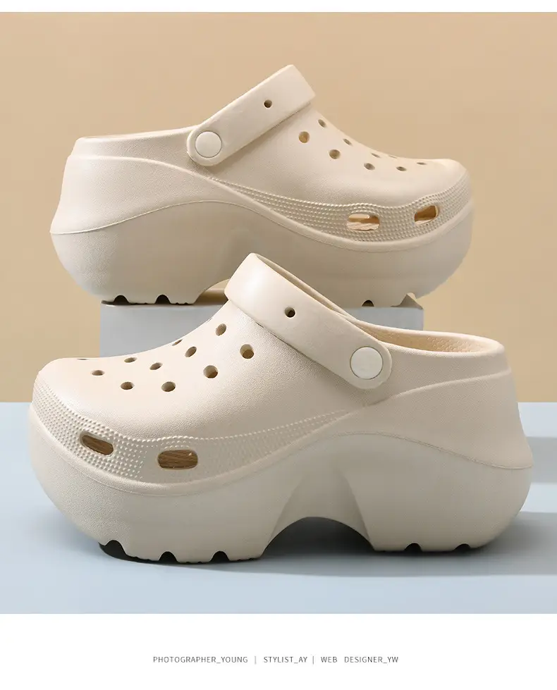 Croc Shoes Women's Summer Outer Wear Breathable Thick-Soled Slippers Beach Slippers Eva Non-Stinky Feet Wear-Resistant Toe-Toe Slippers — feature 14