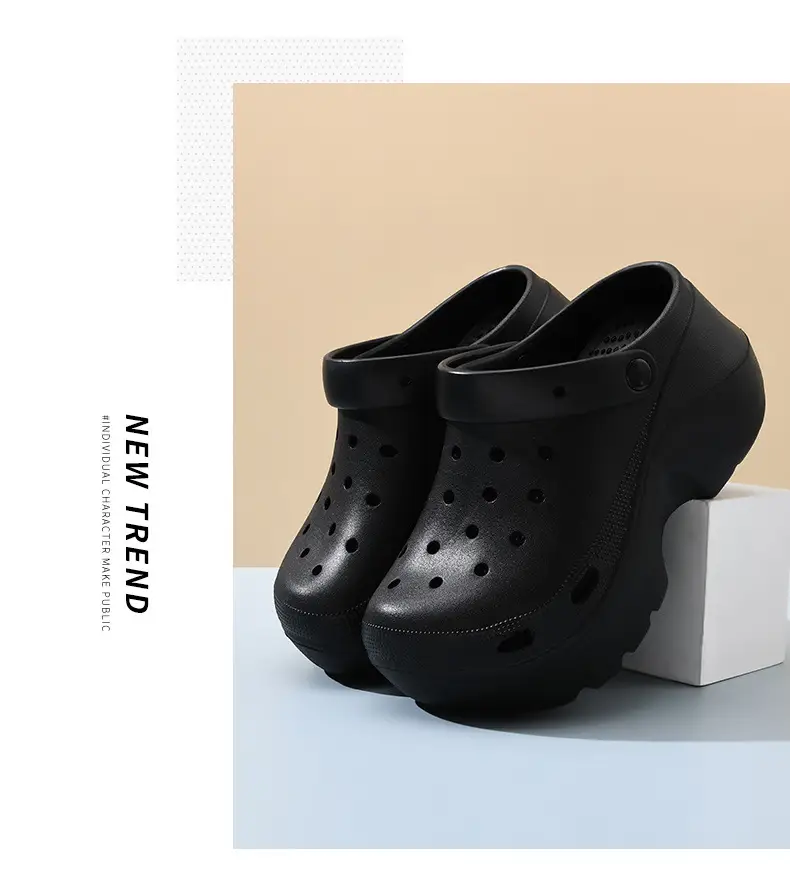 Croc Shoes Women's Summer Outer Wear Breathable Thick-Soled Slippers Beach Slippers Eva Non-Stinky Feet Wear-Resistant Toe-Toe Slippers — feature 18