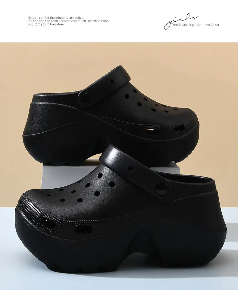 Croc Shoes Women's Summer Outer Wear Breathable Thick-Soled Slippers Beach Slippers Eva Non-Stinky Feet Wear-Resistant Toe-Toe Slippers — feature 20