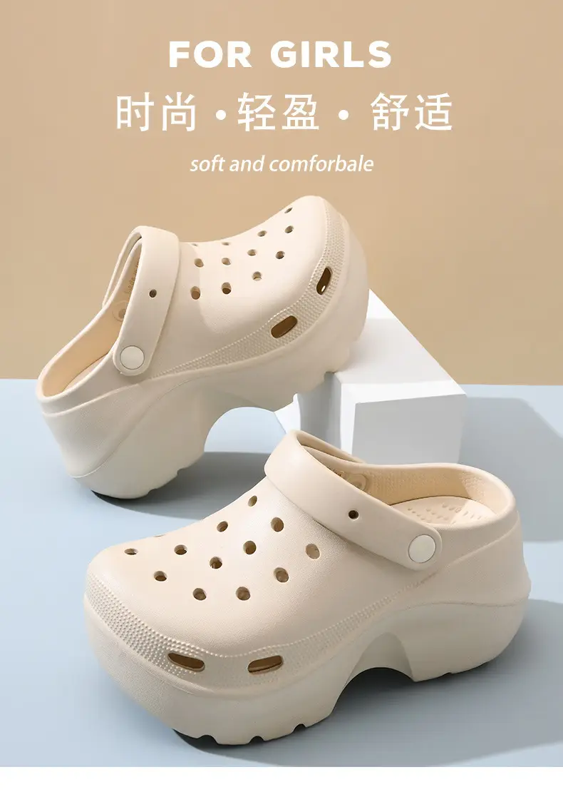 Croc Shoes Women's Summer Outer Wear Breathable Thick-Soled Slippers Beach Slippers Eva Non-Stinky Feet Wear-Resistant Toe-Toe Slippers — feature 6