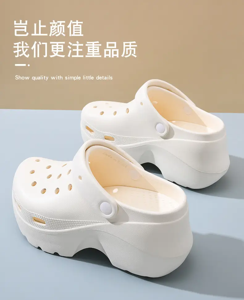 Croc Shoes Women's Summer Outer Wear Breathable Thick-Soled Slippers Beach Slippers Eva Non-Stinky Feet Wear-Resistant Toe-Toe Slippers — feature 8