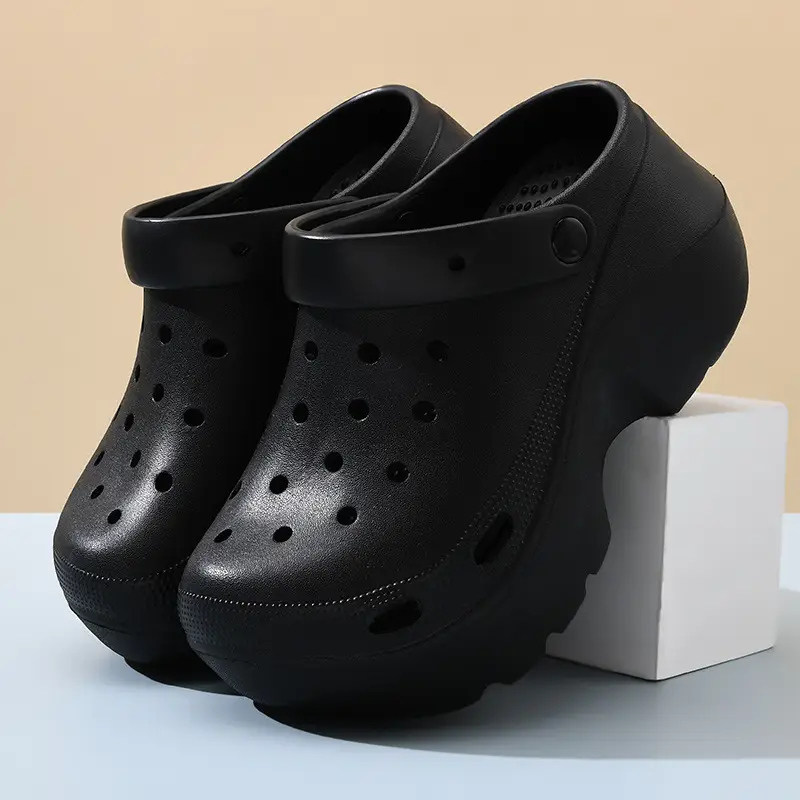 Croc Shoes Women's Summer Outer Wear Breathable Thick-Soled Slippers Beach Slippers Eva Non-Stinky Feet Wear-Resistant Toe-Toe Slippers - Image 2