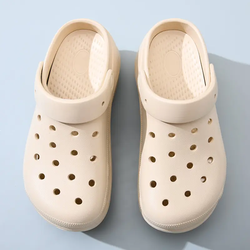 Croc Shoes Women's Summer Outer Wear Breathable Thick-Soled Slippers Beach Slippers Eva Non-Stinky Feet Wear-Resistant Toe-Toe Slippers - Image 3