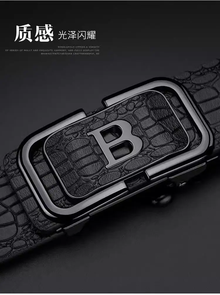 Business Men's Crocodile Belt with Toothless Buckle 2024 — feature 5