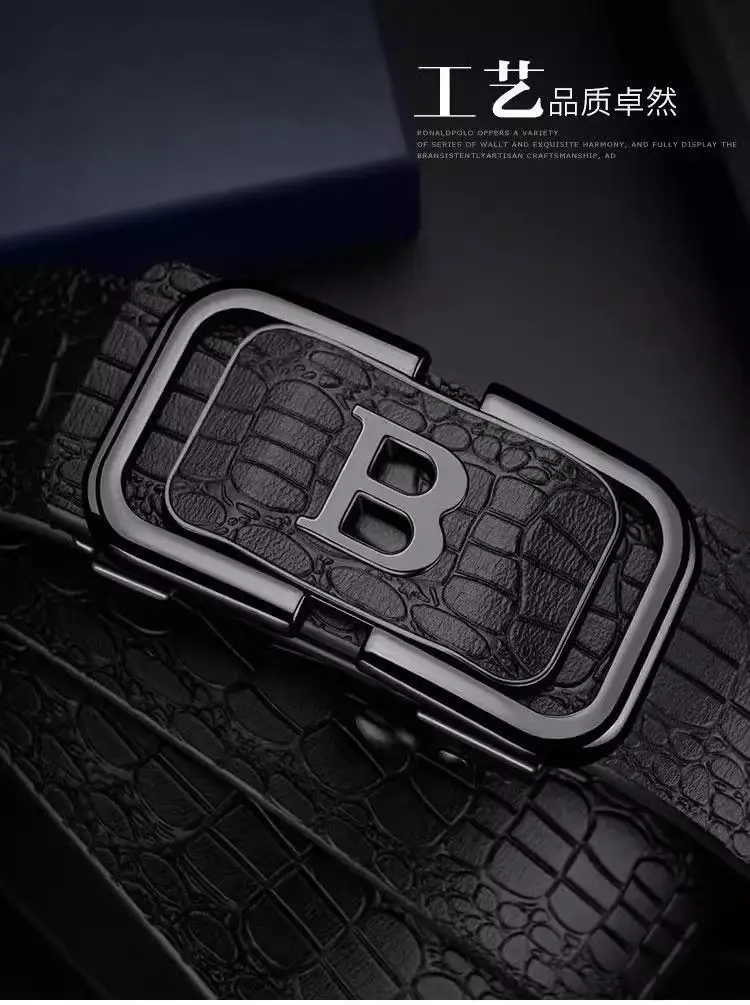 Business Men's Crocodile Belt with Toothless Buckle 2024 — feature 6