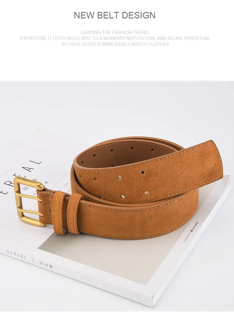 Double Breasted Frosted Belt for Ladies All Match Coat Suit — feature 10