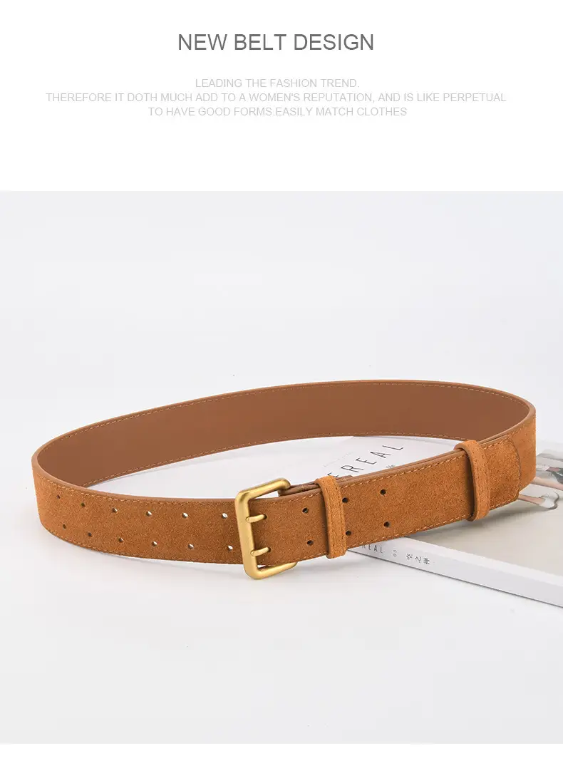 Double Breasted Frosted Belt for Ladies All Match Coat Suit — feature 11