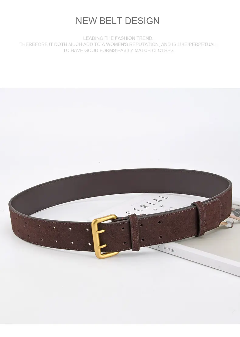 Double Breasted Frosted Belt for Ladies All Match Coat Suit — feature 12