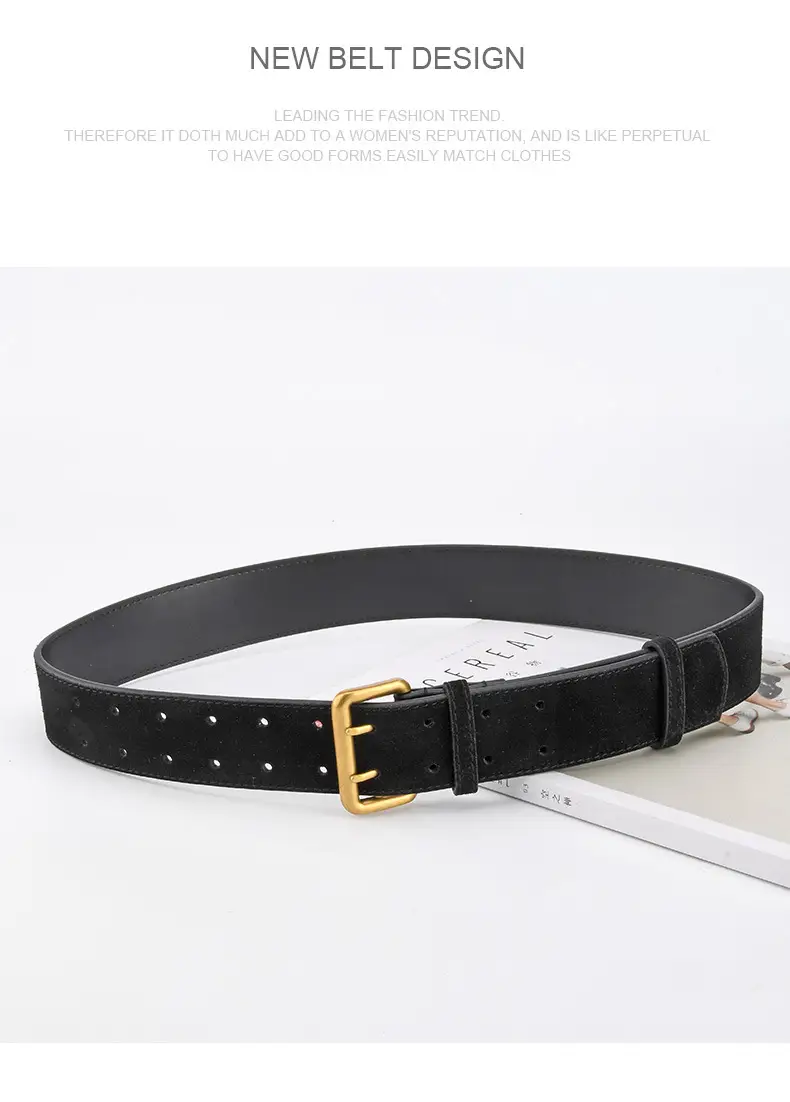 Double Breasted Frosted Belt for Ladies All Match Coat Suit — feature 13