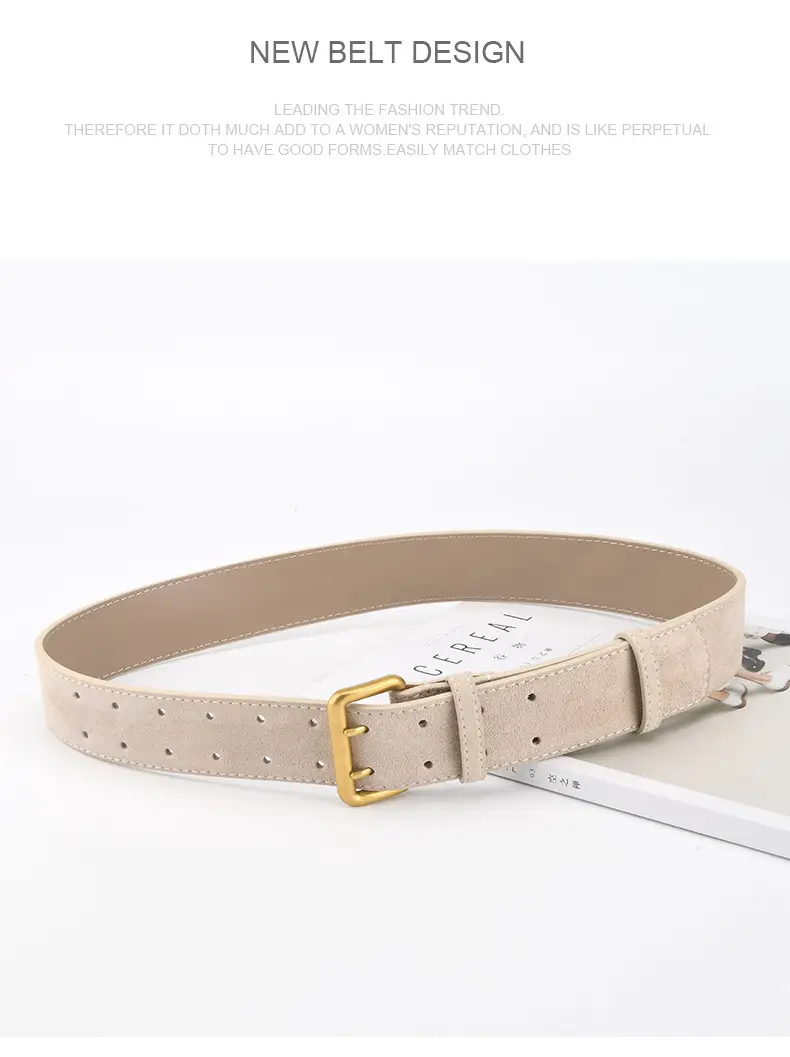 Double Breasted Frosted Belt for Ladies All Match Coat Suit — feature 15