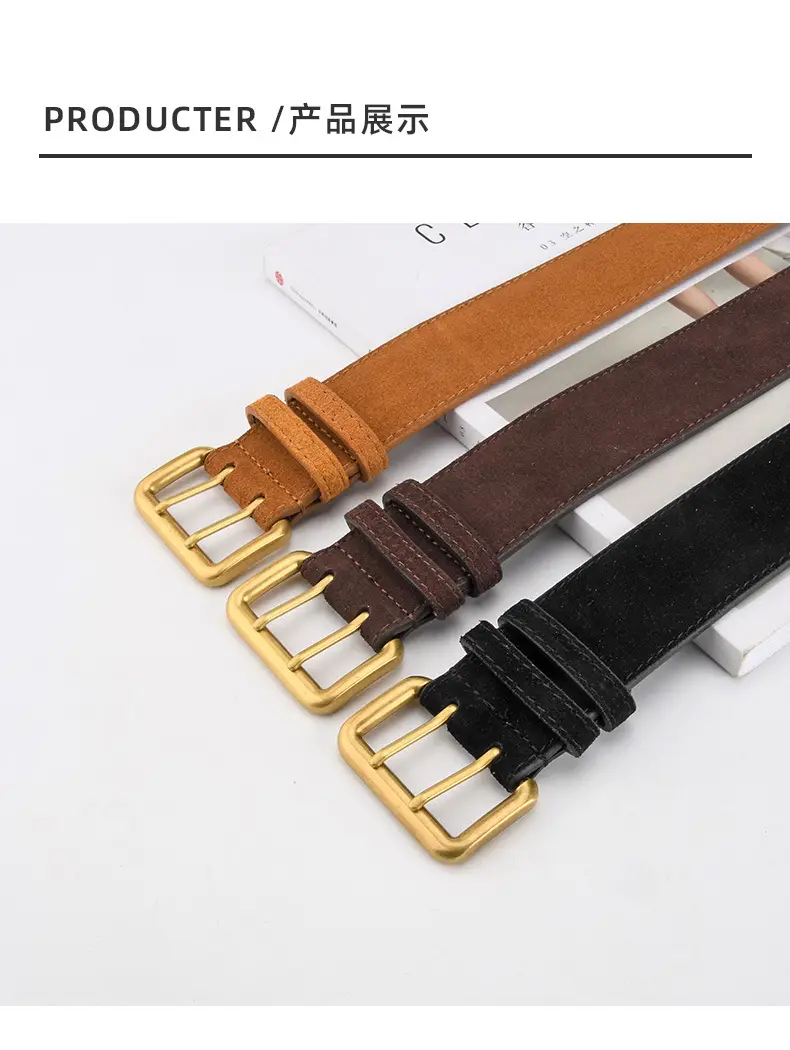 Double Breasted Frosted Belt for Ladies All Match Coat Suit — feature 9