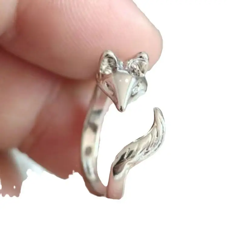 Cross-border Ins Fox Open Ring Light Luxury Simple All-match Thai Silver Ring Women's New Niche Food Ring Personalized - Image 6