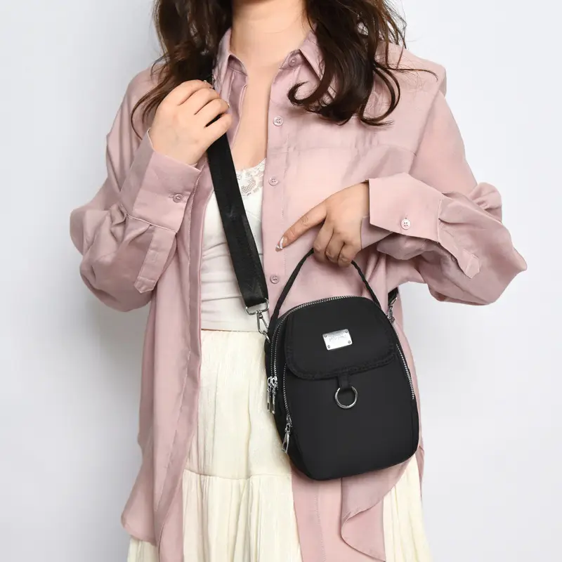 Purple Nylon Crossbody Bag for Women Mobile Phone Accessory - Image 11