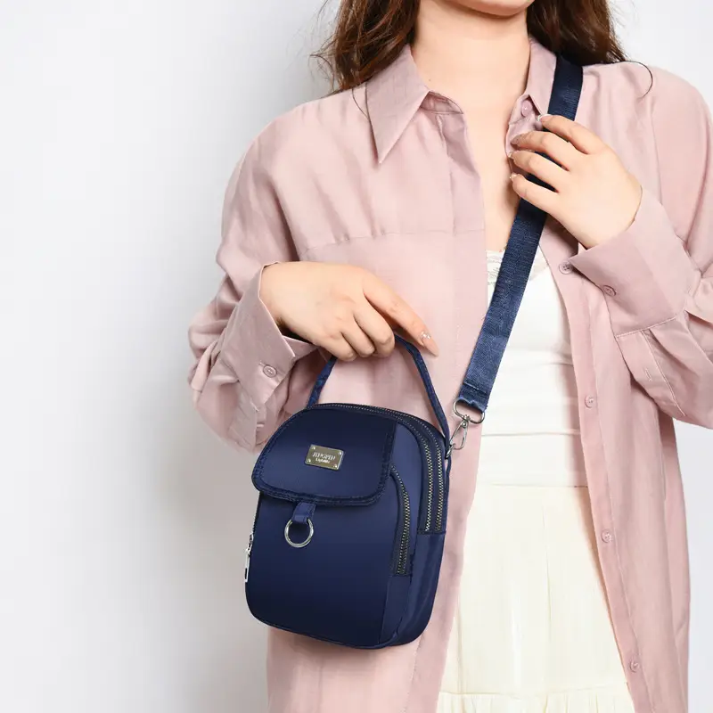 Purple Nylon Crossbody Bag for Women Mobile Phone Accessory - Image 12