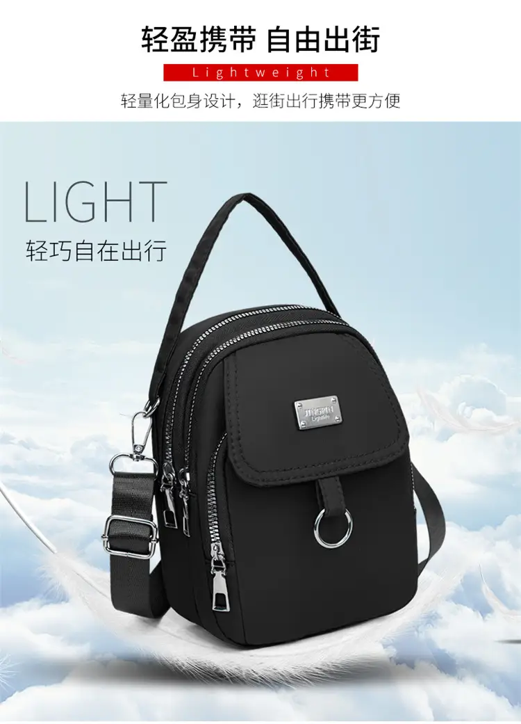 Purple Nylon Crossbody Bag for Women Mobile Phone Accessory — feature 12