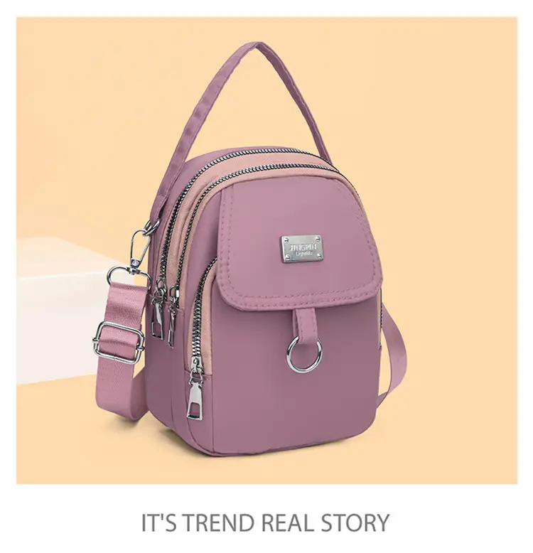 Purple Nylon Crossbody Bag for Women Mobile Phone Accessory — feature 21