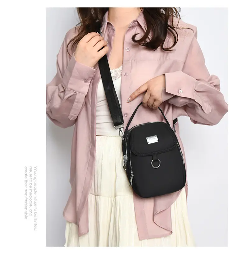 Purple Nylon Crossbody Bag for Women Mobile Phone Accessory — feature 26
