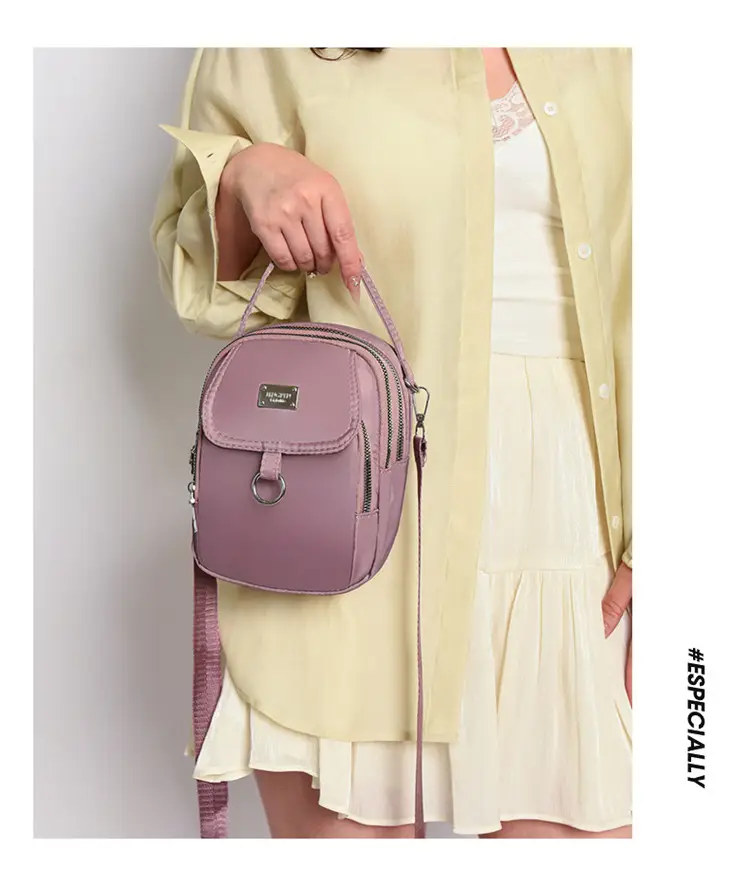 Purple Nylon Crossbody Bag for Women Mobile Phone Accessory — feature 32