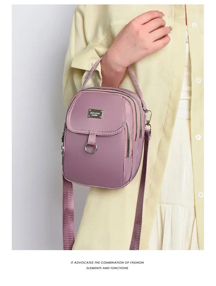 Purple Nylon Crossbody Bag for Women Mobile Phone Accessory — feature 33