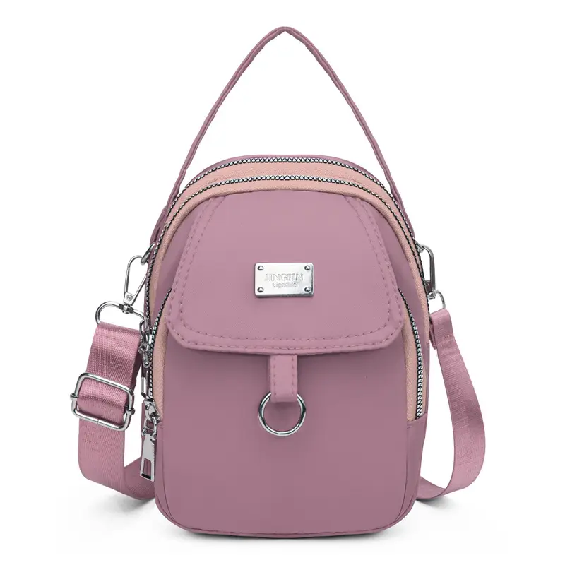 Purple Nylon Crossbody Bag for Women Mobile Phone Accessory - Image 2