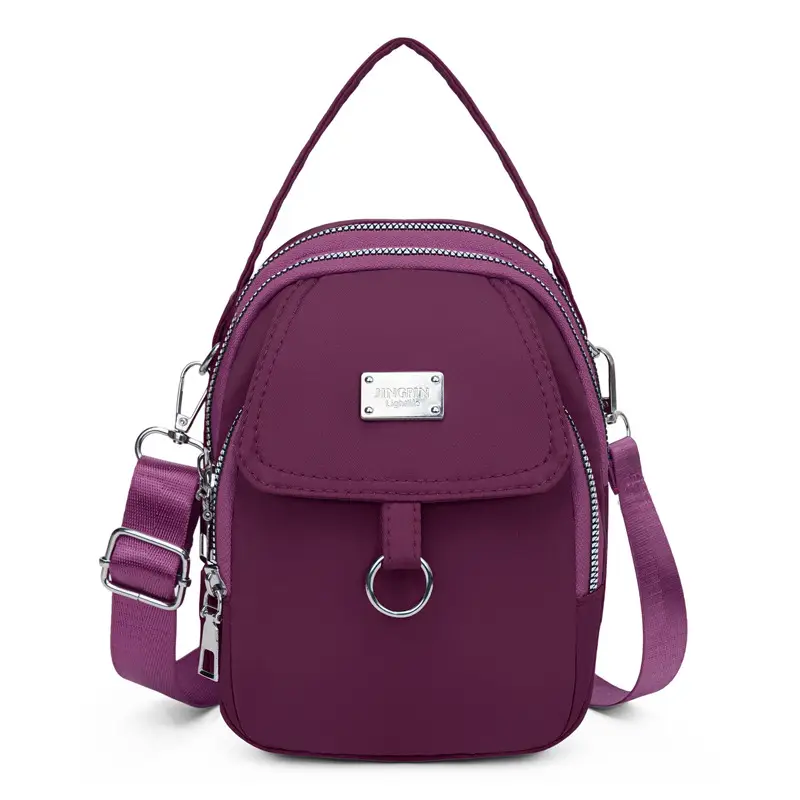 Purple Nylon Crossbody Bag for Women Mobile Phone Accessory - Image 7
