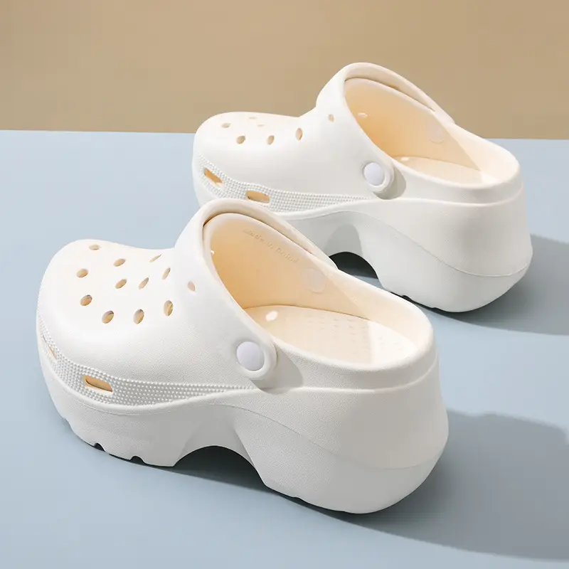 Thick-soled hole shoes women's summer outdoor breathable non-slip toe-covered high-rise EVA all-match platform bottom wear-resistant slippers - Image 7