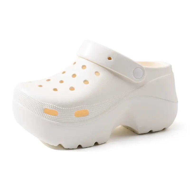 Thick-soled hole shoes women's summer outdoor breathable non-slip toe-covered high-rise EVA all-match platform bottom wear-resistant slippers - Image 8