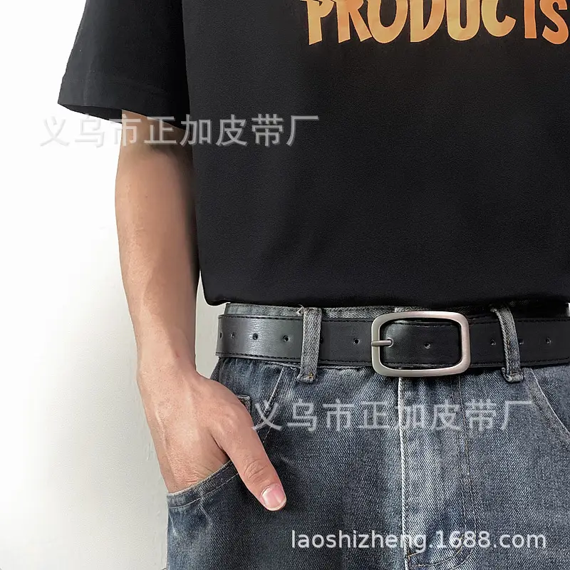 BF Square Buckle Belt for Men Women Brown Black - Image 5