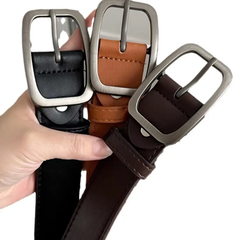 BF Square Buckle Belt for Men Women Brown Black - Image 8