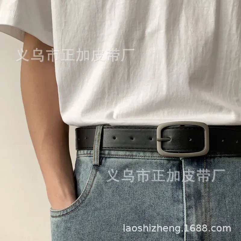 BF Square Buckle Belt for Men Women Brown Black — feature 2