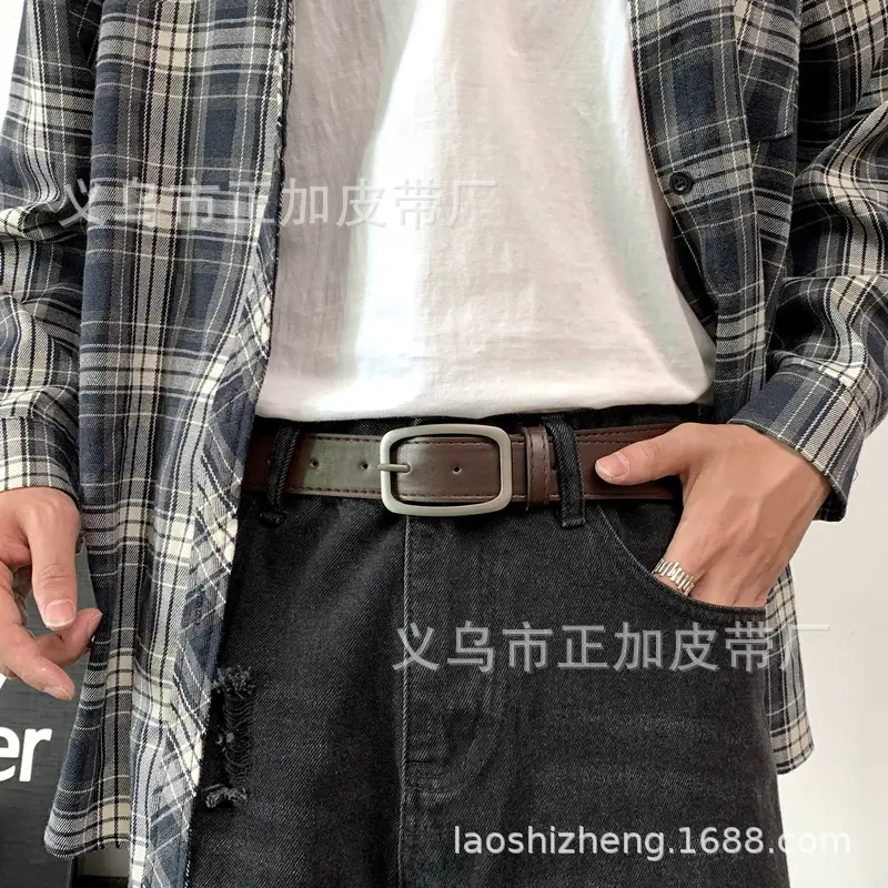 BF Square Buckle Belt for Men Women Brown Black — feature 5