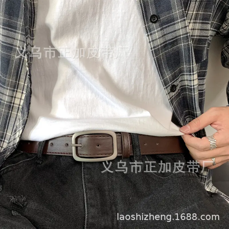 BF Square Buckle Belt for Men Women Brown Black — feature 6