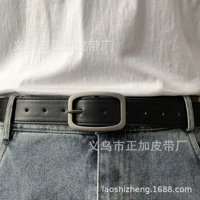 BF Square Buckle Belt for Men Women Brown Black — feature 7
