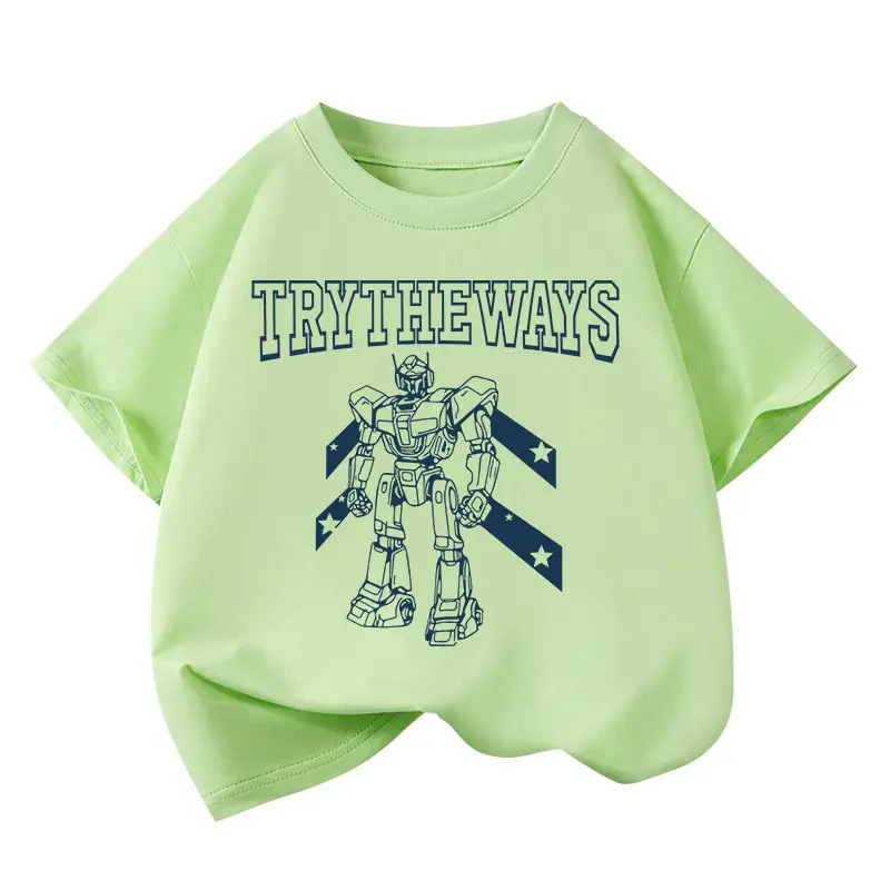 Boys Cotton T-Shirt Summer 2026 Kids Cartoon Top - Image 2