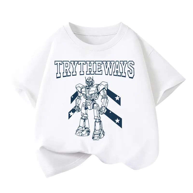 Boys Cotton T-Shirt Summer 2026 Kids Cartoon Top