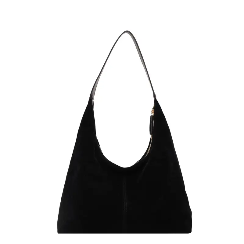 Women Suede Shoulder Bag Brown Large Capacity