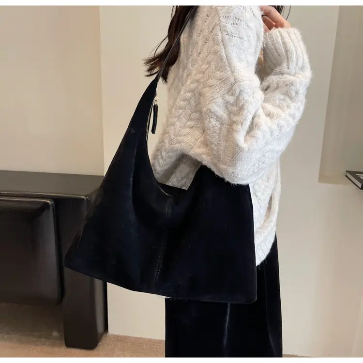 Women Suede Shoulder Bag Brown Large Capacity — feature 18