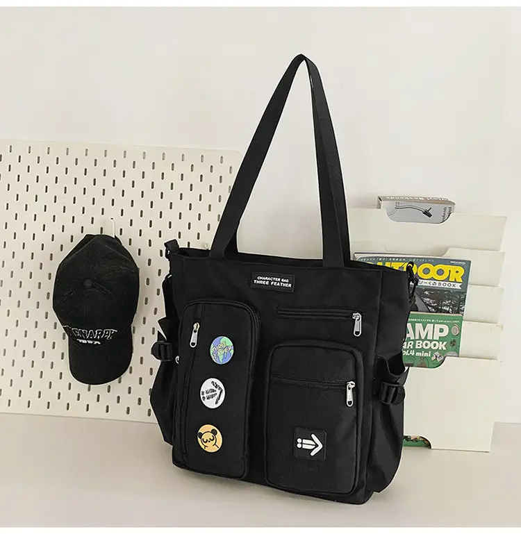 Men's Art Print Messenger Bag Cream White — feature 49