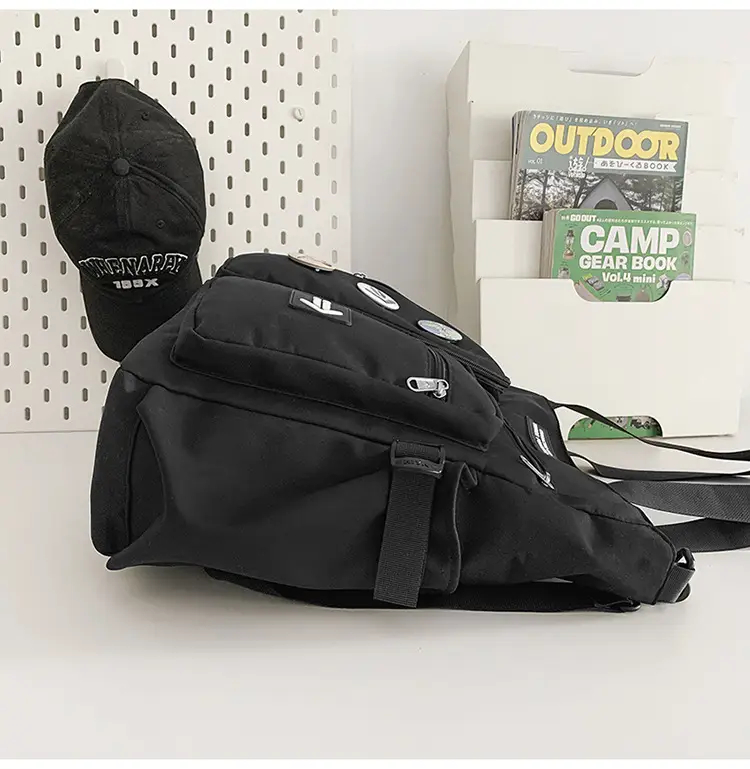 Men's Art Print Messenger Bag Cream White — feature 50