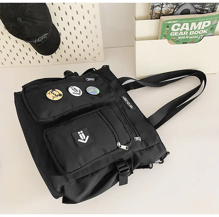 Men's Art Print Messenger Bag Cream White — feature 54