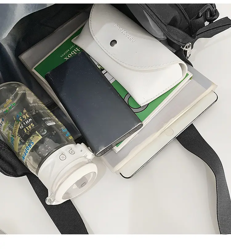 Men's Art Print Messenger Bag Cream White — feature 58
