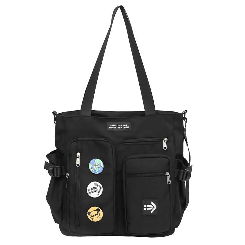 Men's Art Print Messenger Bag Cream White - Image 2