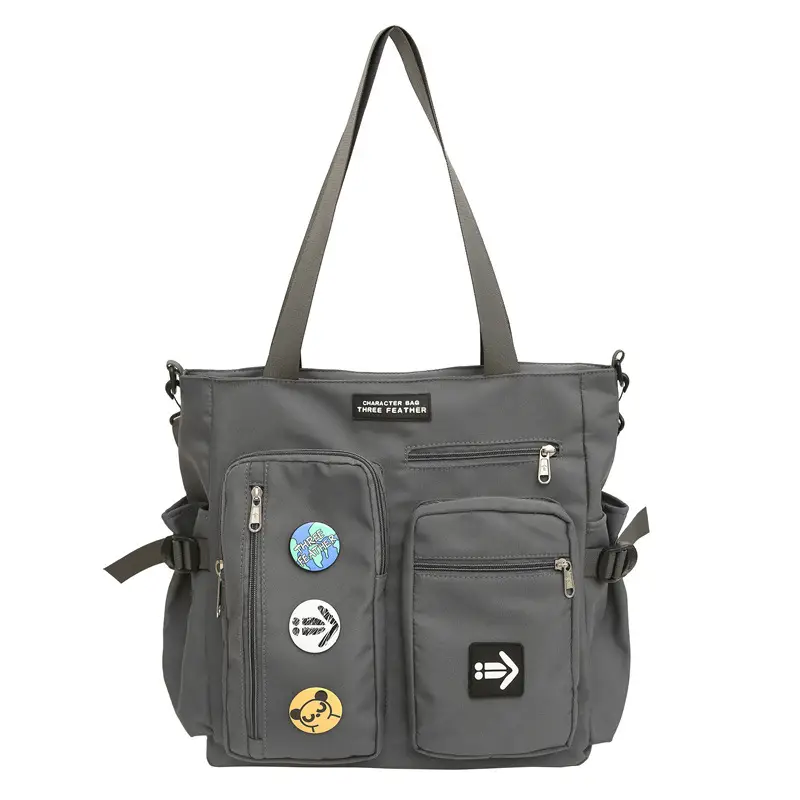 Men's Art Print Messenger Bag Cream White - Image 3