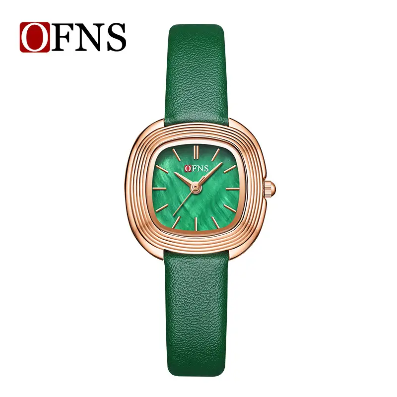 O'FNS Brown Leather Watch with Rose Gold Dial - Image 5