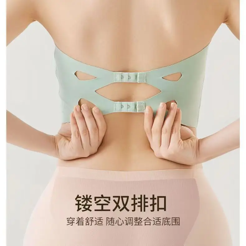 Special for Dancing Students Strapless Chest Wrapping Anti-slip Anti-slip Gathering Traceless Summer Thin Beautiful Back Tube-length Underwear for Women — feature 11
