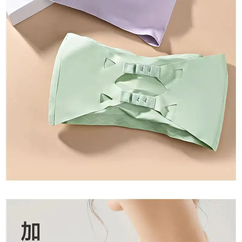 Special for Dancing Students Strapless Chest Wrapping Anti-slip Anti-slip Gathering Traceless Summer Thin Beautiful Back Tube-length Underwear for Women — feature 13